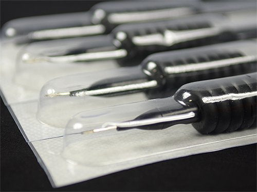 10 pcs Disposable Sterile Tattoo Needles with Tube 3/4" Grip Tip RL/RS/M1/RM