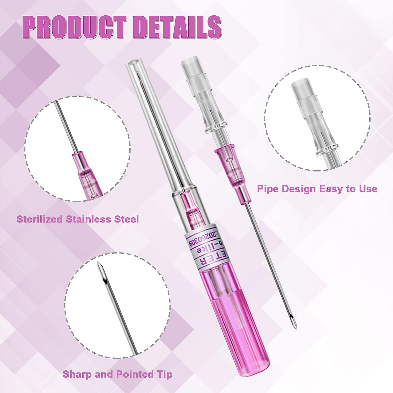 5/10/25/50 Pro I.V Catheter Body Piercing Needles 14,16,18,20,22G Navel Ear Nose