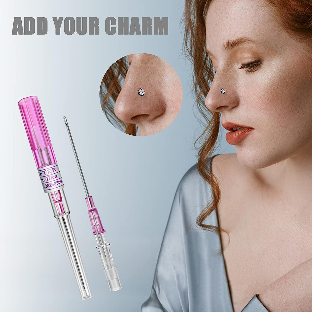 5/10/25/50 Pro I.V Catheter Body Piercing Needles 14,16,18,20,22G Navel Ear Nose