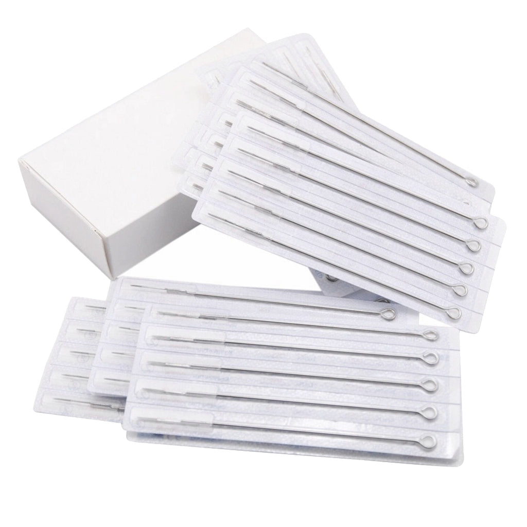 50 pcs Disposable Sterile Tattoo Needles Round Liner Shader Magnum Flat