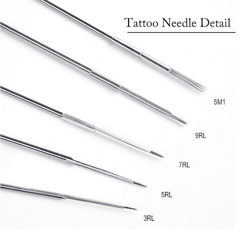 50 pcs Disposable Sterile Tattoo Needles Round Liner Shader Magnum Flat
