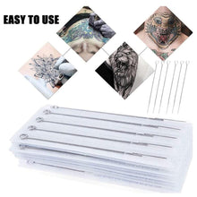 Load image into Gallery viewer, 50 pcs Disposable Sterile Tattoo Needles Round Liner Shader Magnum Flat
