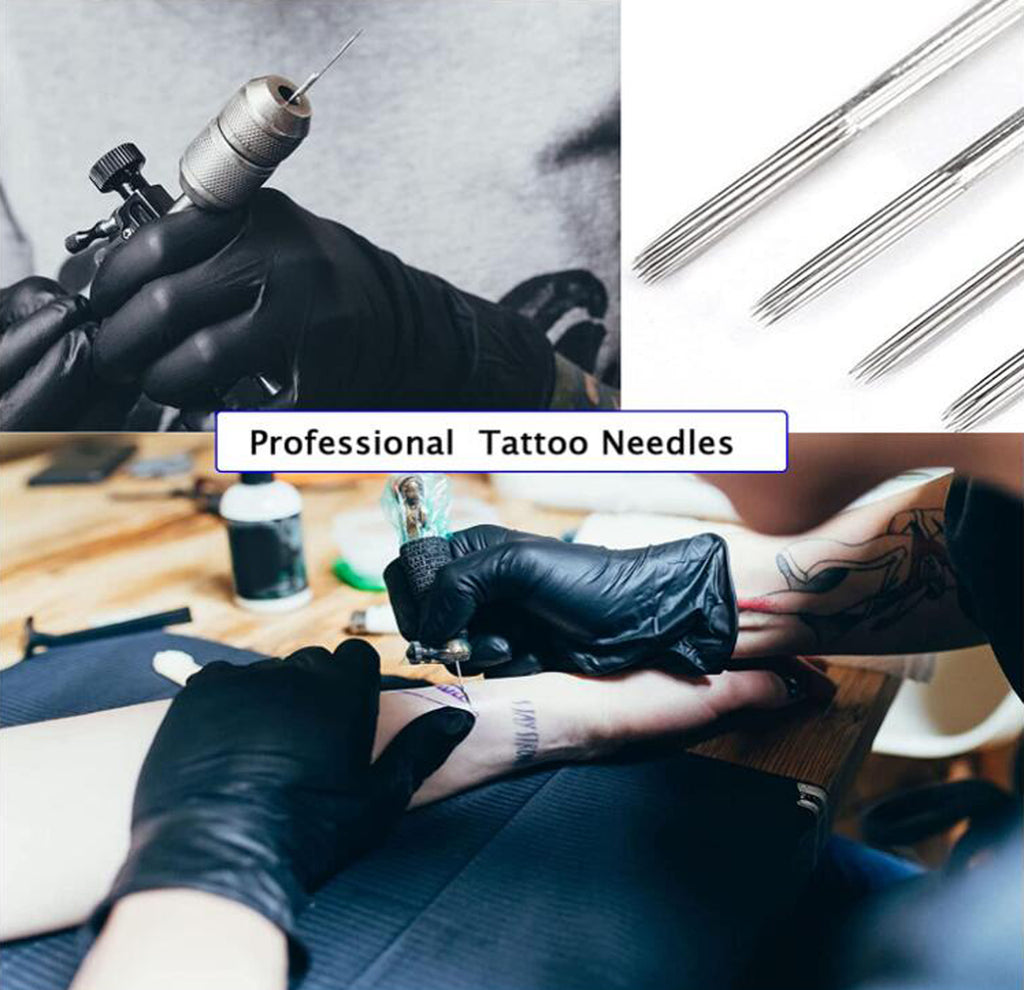 50 pcs Disposable Sterile Tattoo Needles Round Liner Shader Magnum Flat
