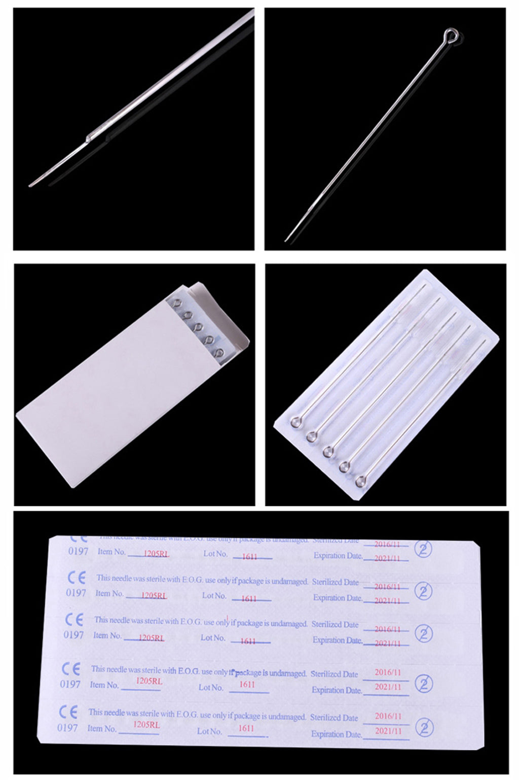 50pcs Mixed Assorted Tattoo Needles 10 Sizes-3 5 7 9RL 5 7 9RS 5 7 9M1